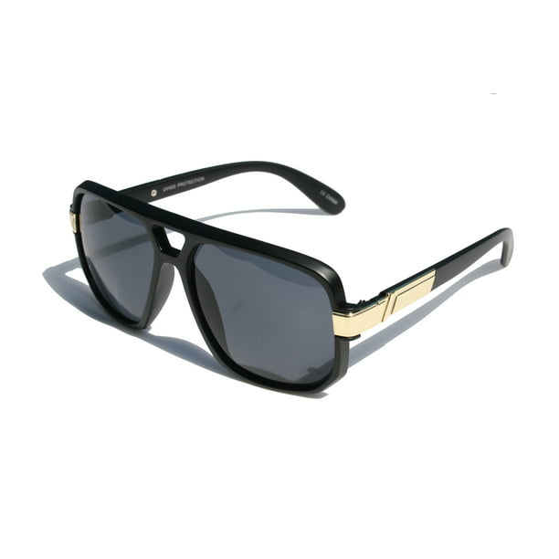 Designer Fashion Sunglasses Square Flat Horn Rim Metal/Plastic Frame